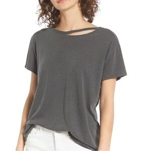 Halogen Charcoal Cutout Short Sleeve Tee